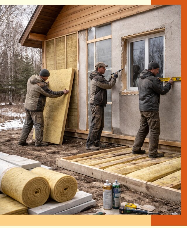 Утепление дачного дома в Озёрске от 4817 руб/м2 — недорого | ТепломастерОзр